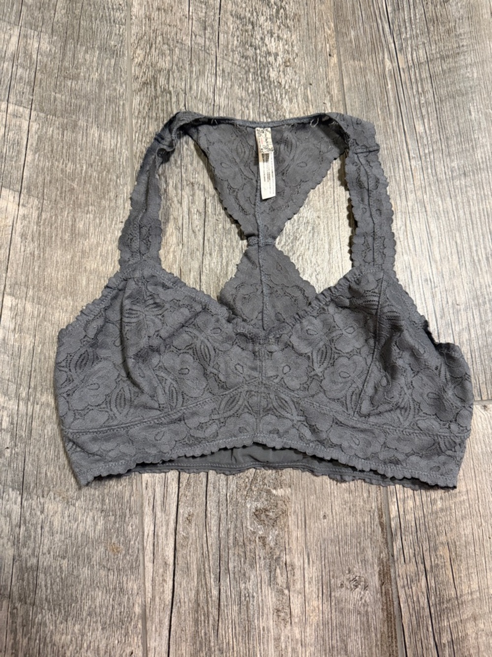Free People Intimately Charcoal Lace Racerback Bralette